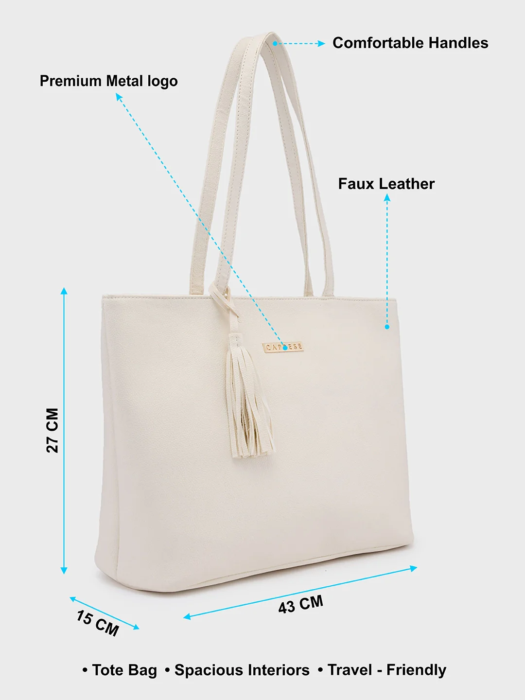 Caprese Scotty Small White Tote Bag - Image 7