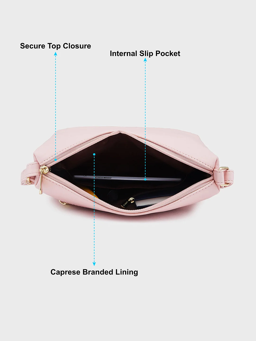 Caprese Serene Small Blush Sling Bag - Image 8