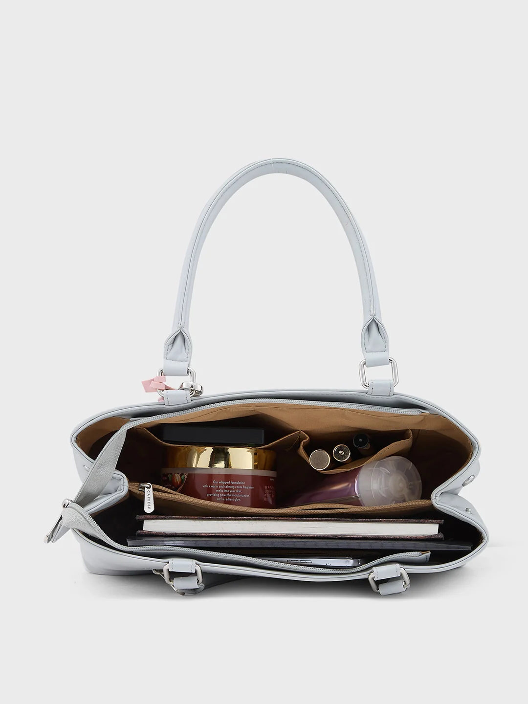 Caprese Shally Medium Grey Pink Satchel Bag - Image 10