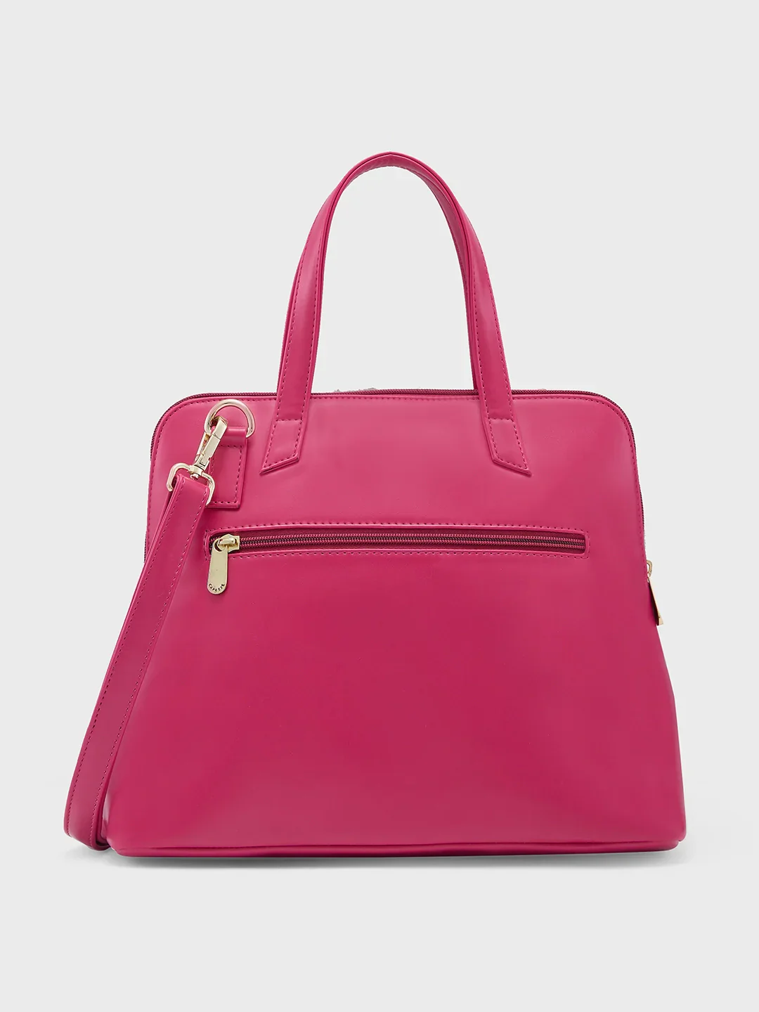 Caprese Shanaya Printed Medium Burgundy Satchel Bag - Image 3