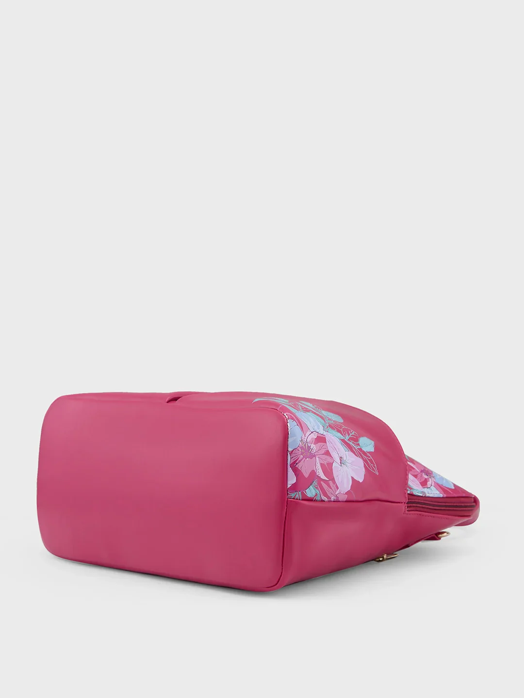 Caprese Shanaya Printed Medium Burgundy Satchel Bag - Image 5