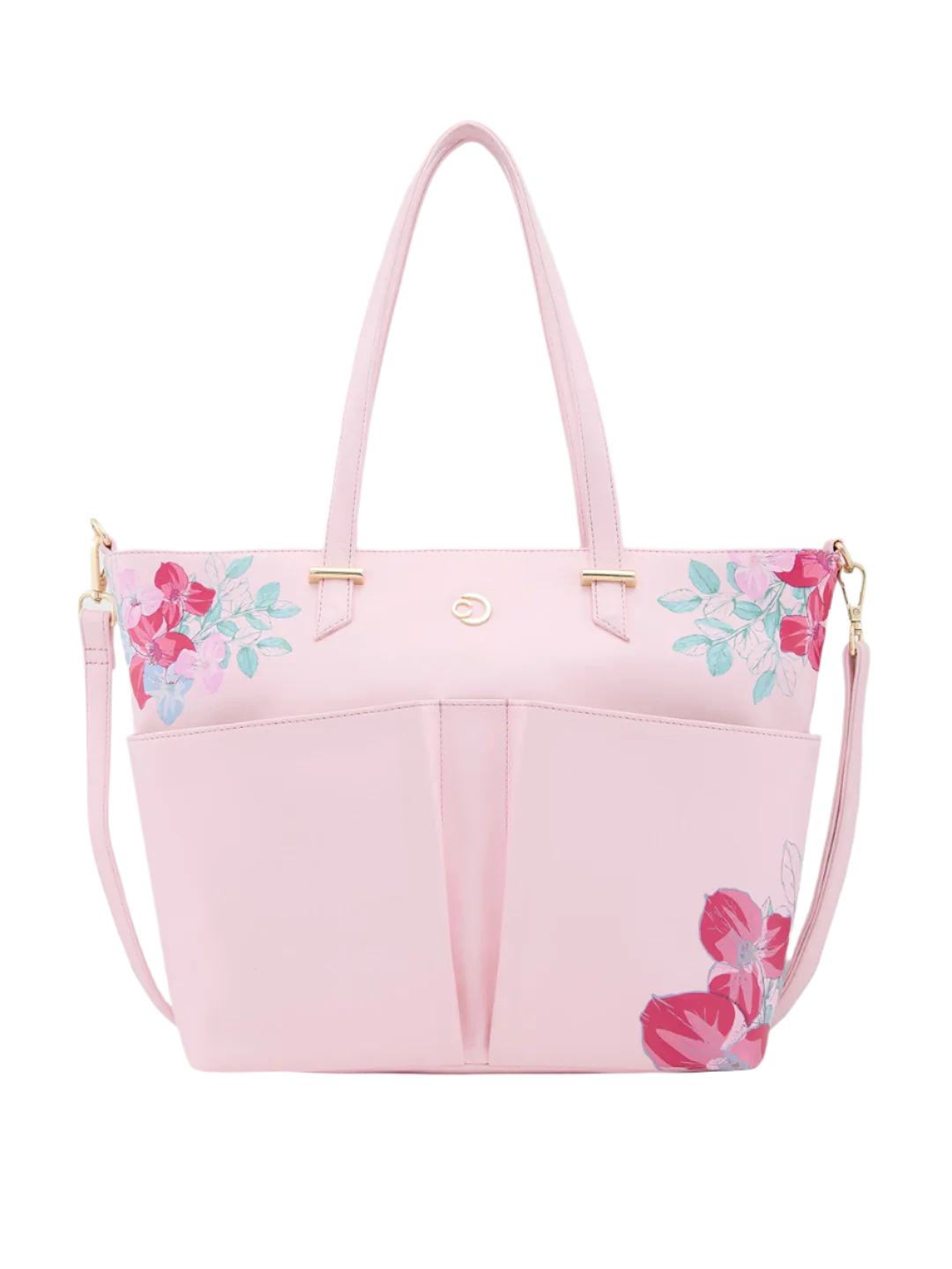 Caprese Shanaya Medium Printed Pink Tote Bag
