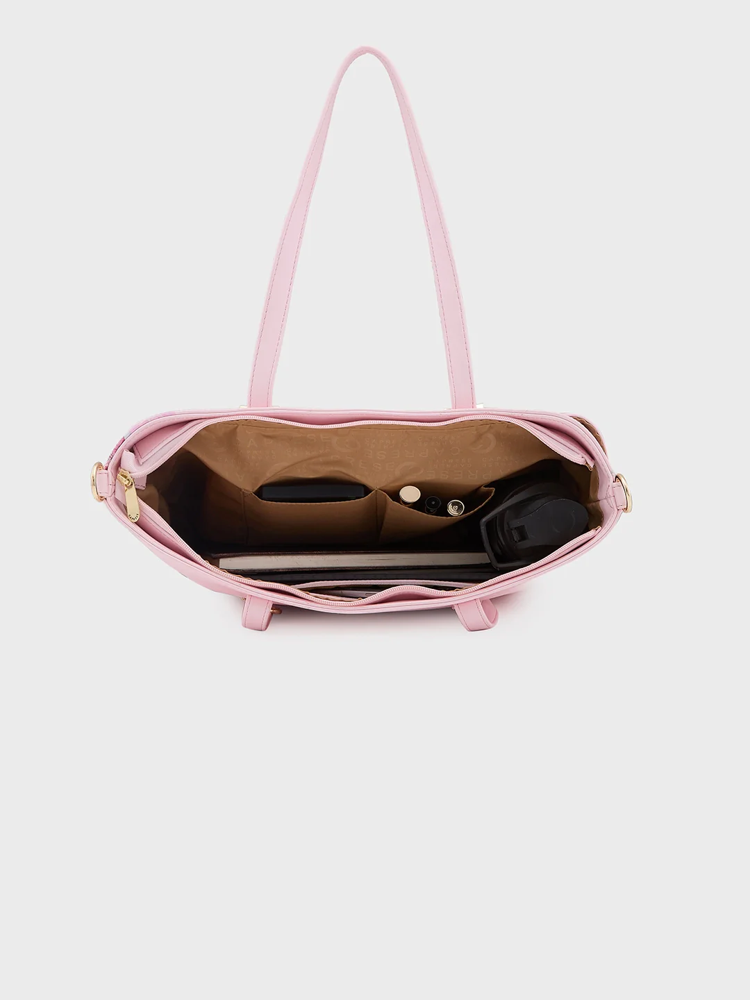 Caprese Shanaya Medium Printed Pink Tote Bag - Image 8