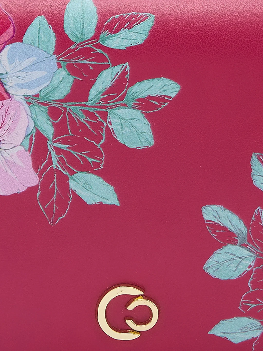 Caprese Shanaya Large Burgundy Printed Zip Around Wallet - Image 10