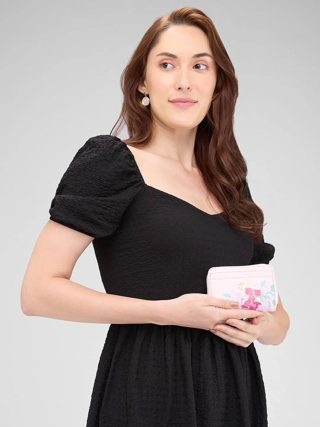 Caprese Shanaya Printed Small Pink Zip Around Wallet - Image 12