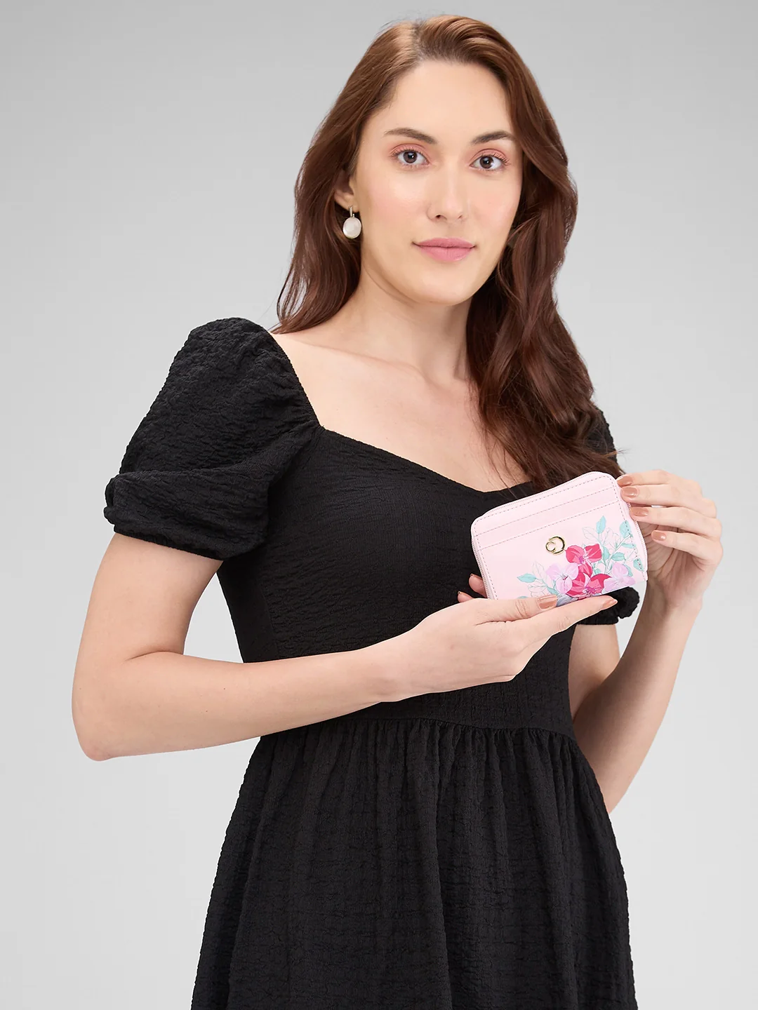 Caprese Shanaya Printed Small Pink Zip Around Wallet - Image 13