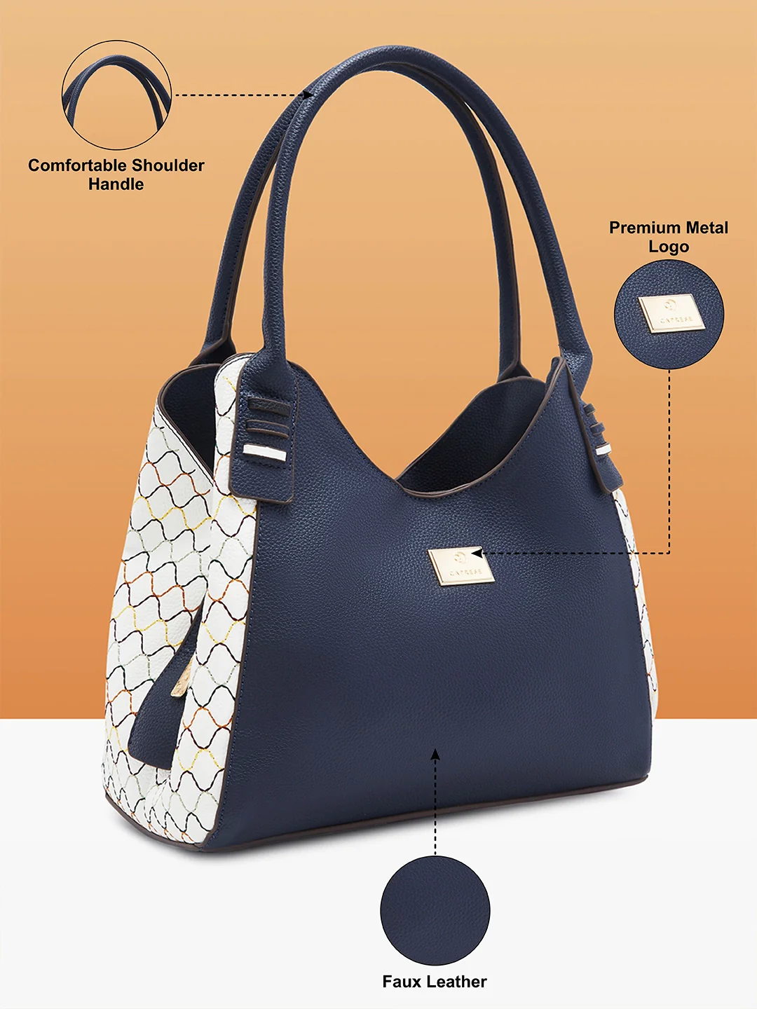 Caprese Shane Medium Navy Hobo Bag - Image 6