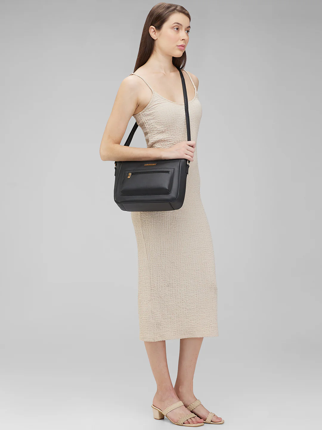 Caprese Shanon Large Black Sling Bag - Image 2