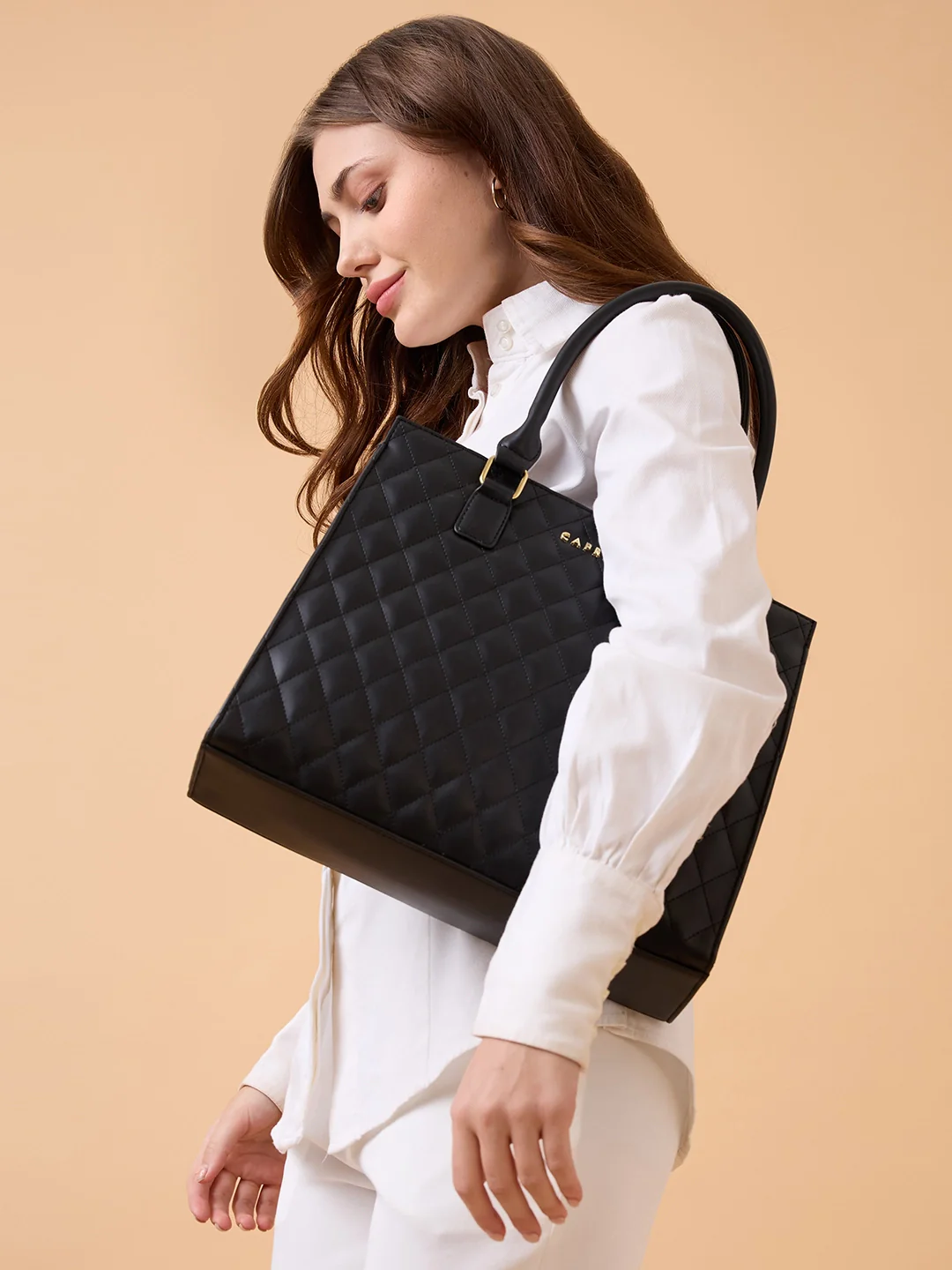 Caprese Sheena Large Black Satchel Bag - Image 3