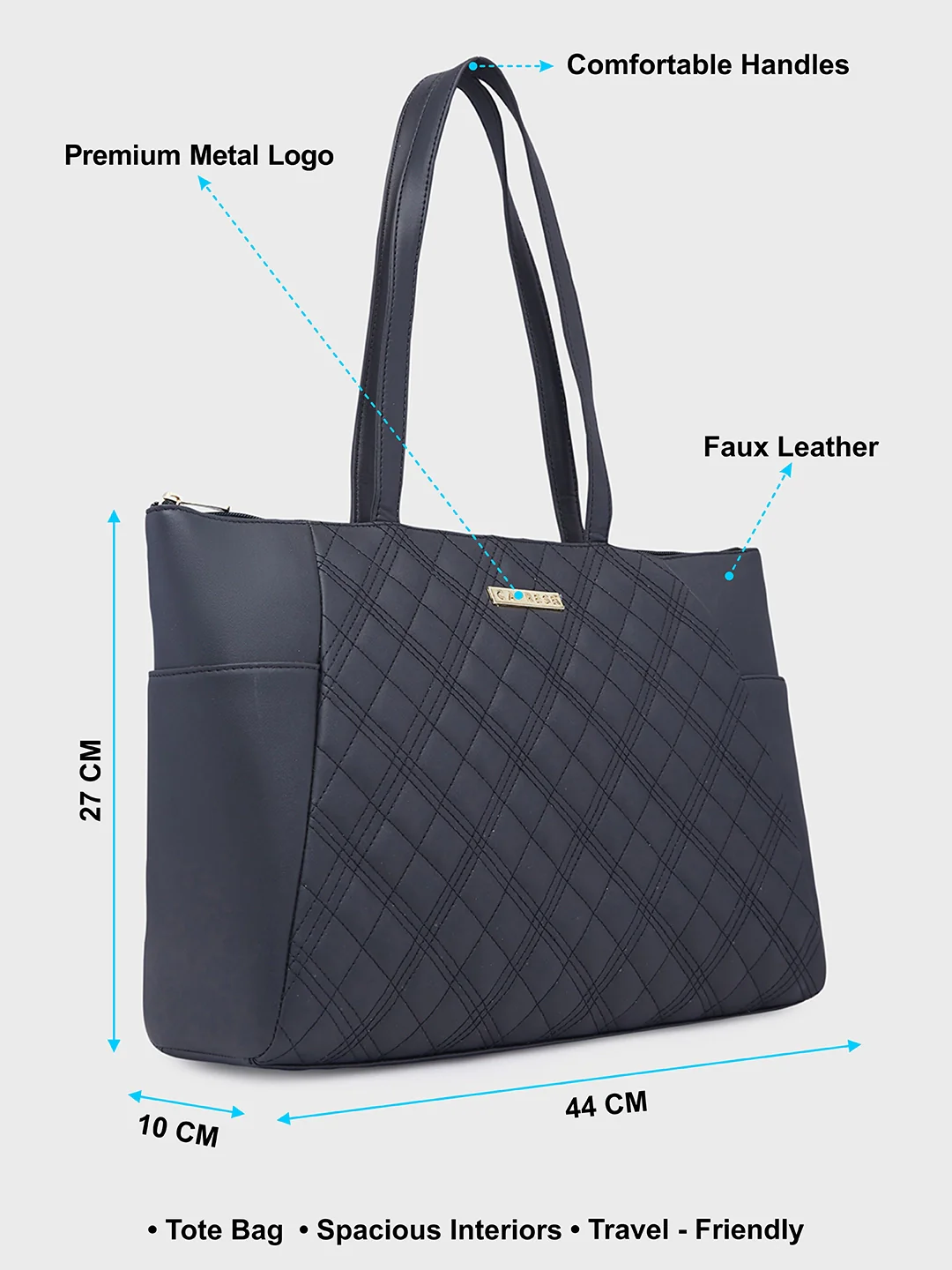 Caprese Sheena Large Black Tote Bag - Image 7