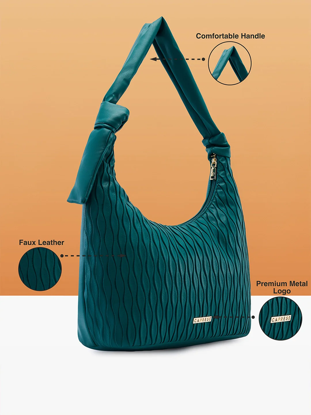 Caprese Shelbee Large Dark Green Hobo Bag - Image 4
