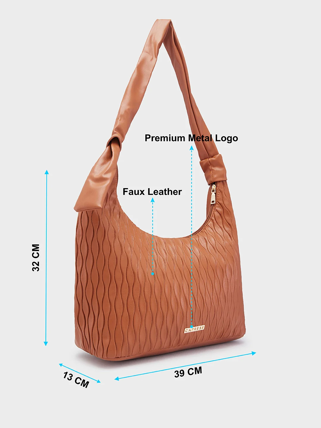 Caprese Shelbee Large Tan Hobo Bag - Image 6