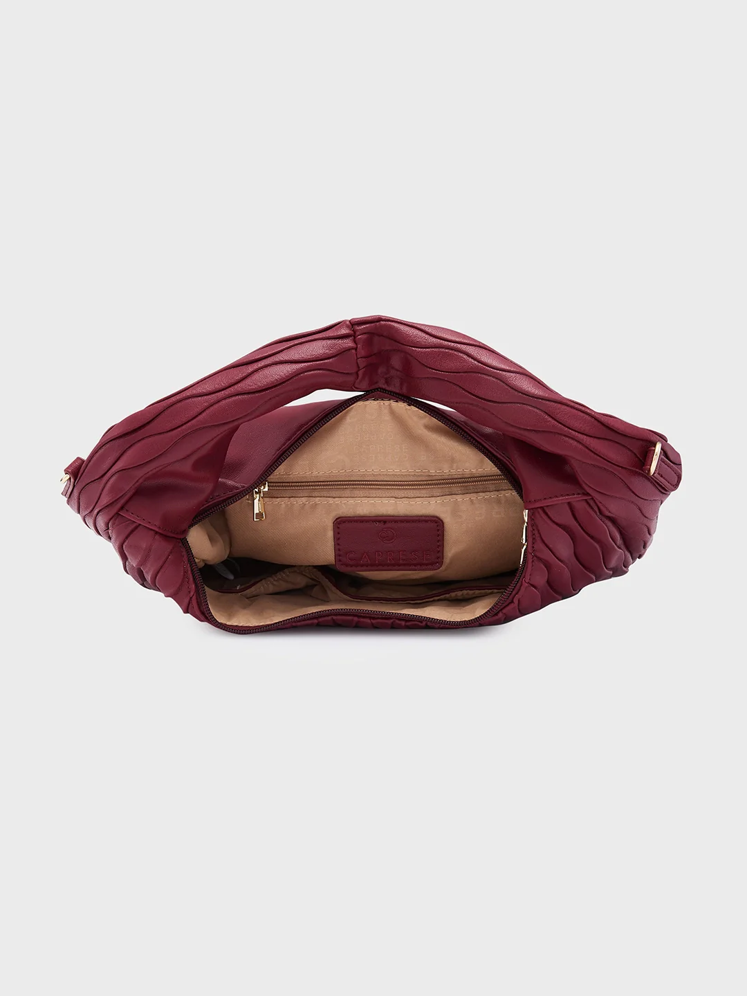 Caprese Shelbee Medium Burgundy Hobo Bag - Image 9