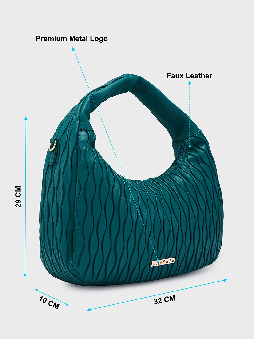 Caprese Shelbee Medium Dark Green Hobo Bag - Image 6