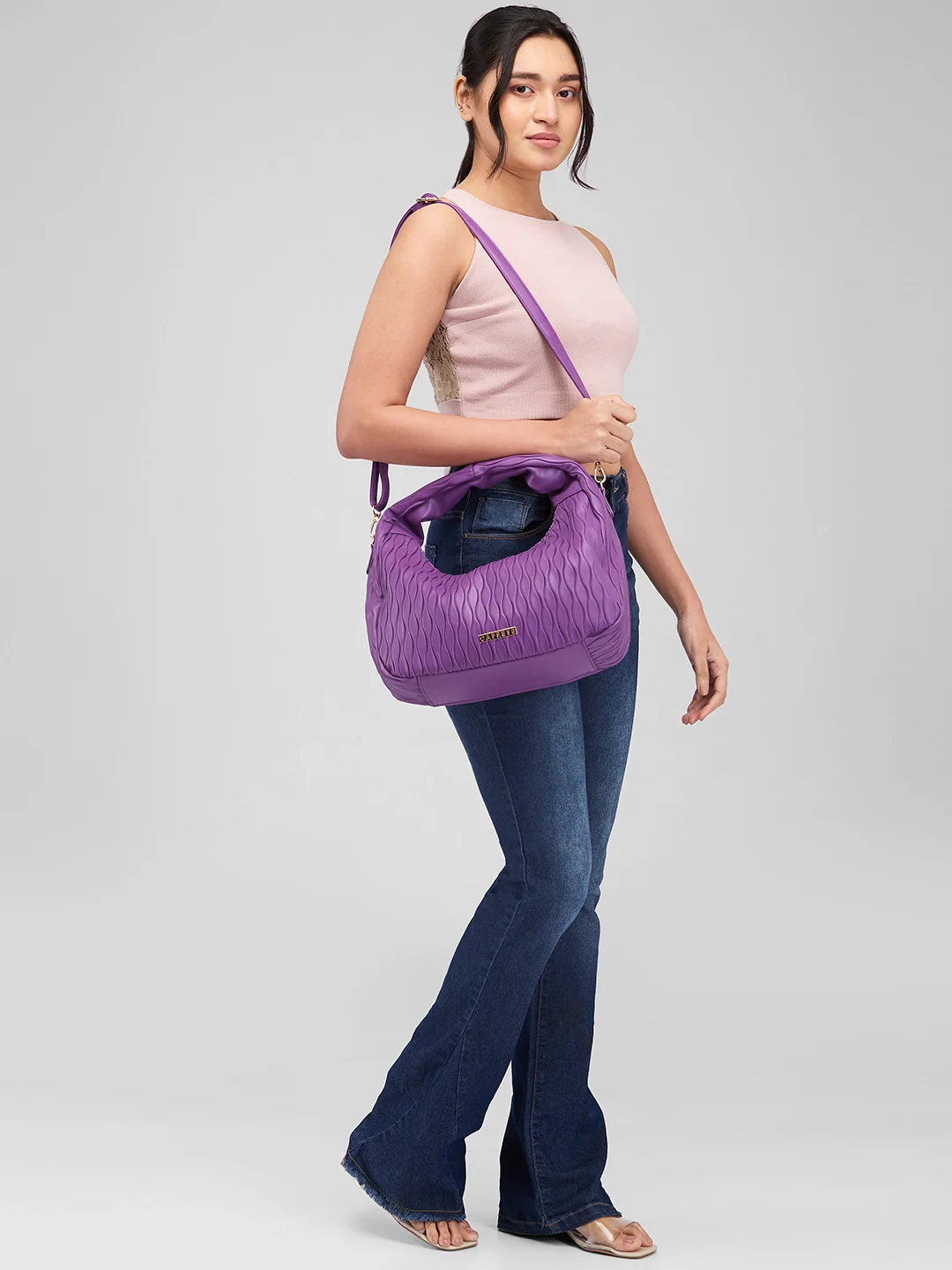Caprese Shelbee Medium Purple Hobo Bag - Image 2