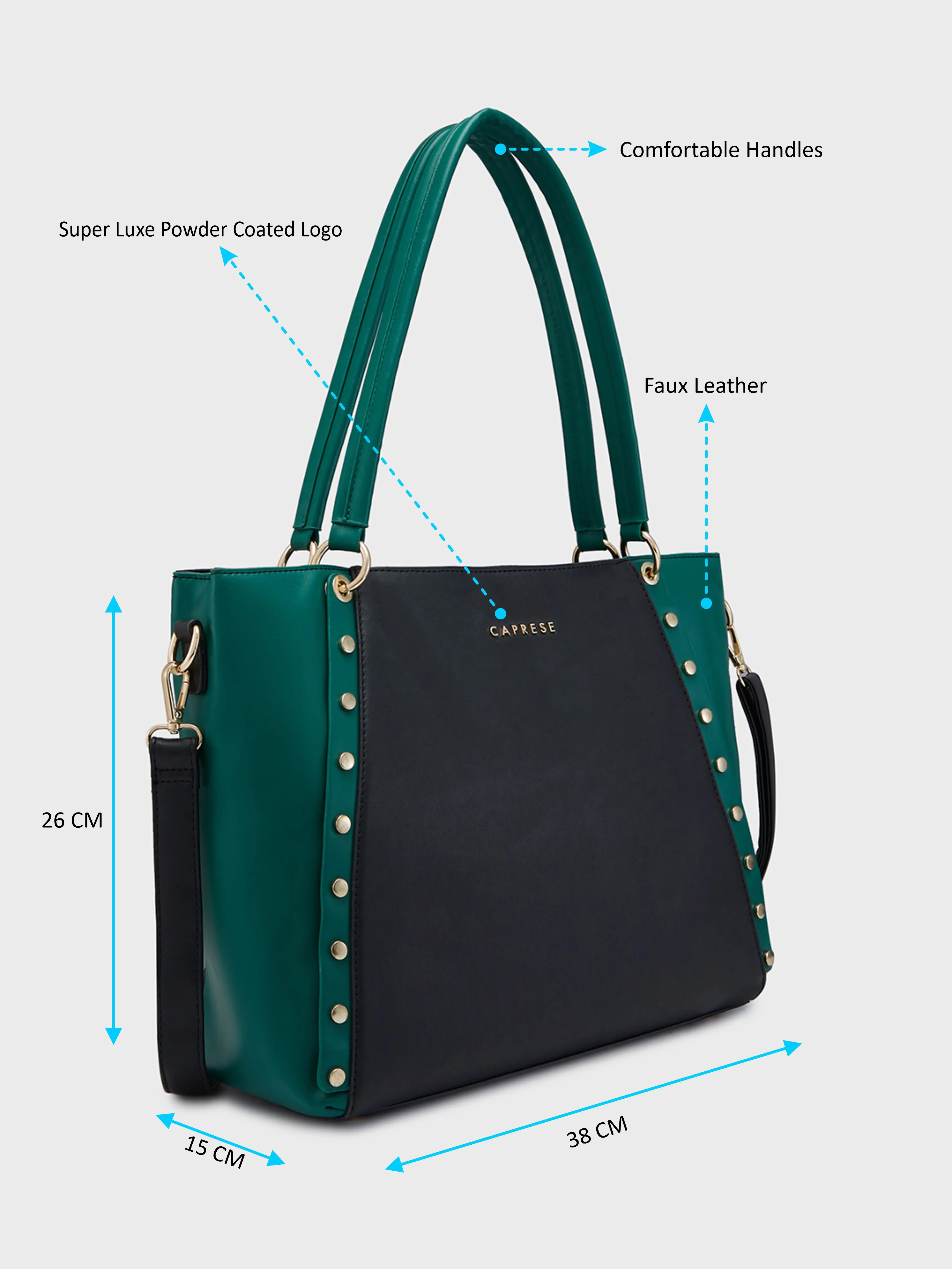 Caprese Shelby Large Black Laptop Tote Bag - Image 7