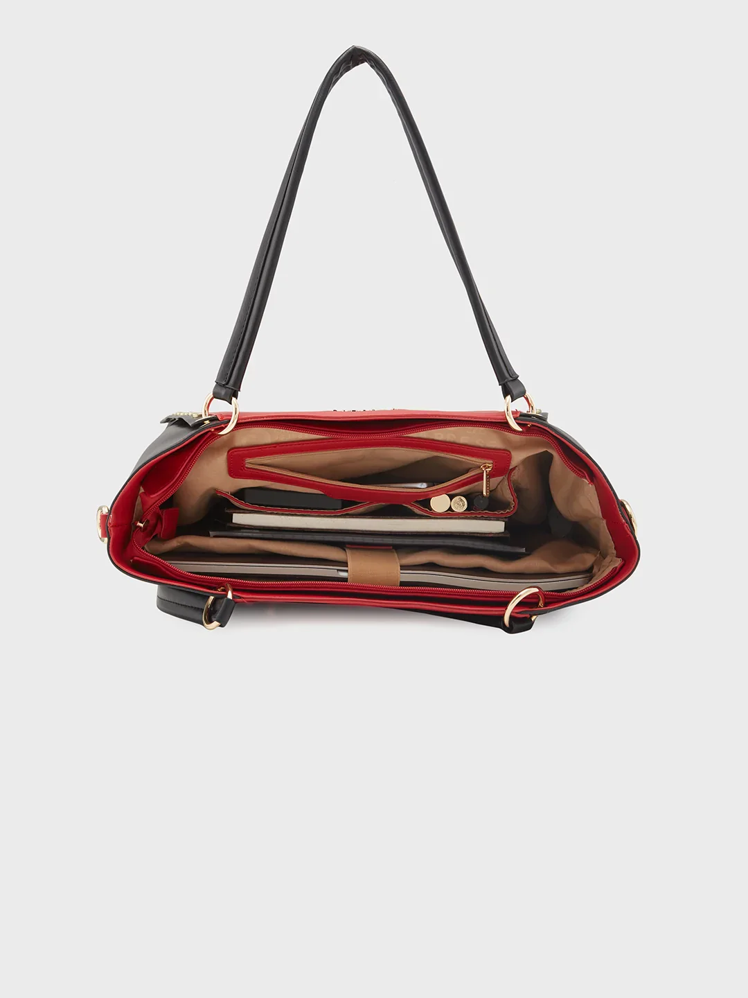 Caprese Shelby Large Red Laptop Tote Bag - Image 11