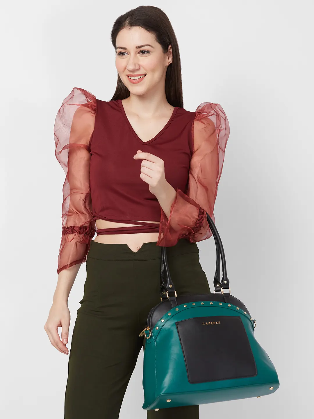Caprese Shelby Large Black Satchel Bag - Image 2