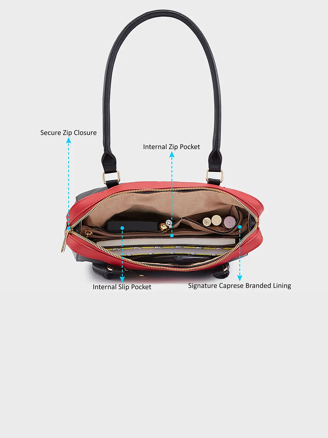 Caprese Shelby Small Red Satchel Bag - Image 7