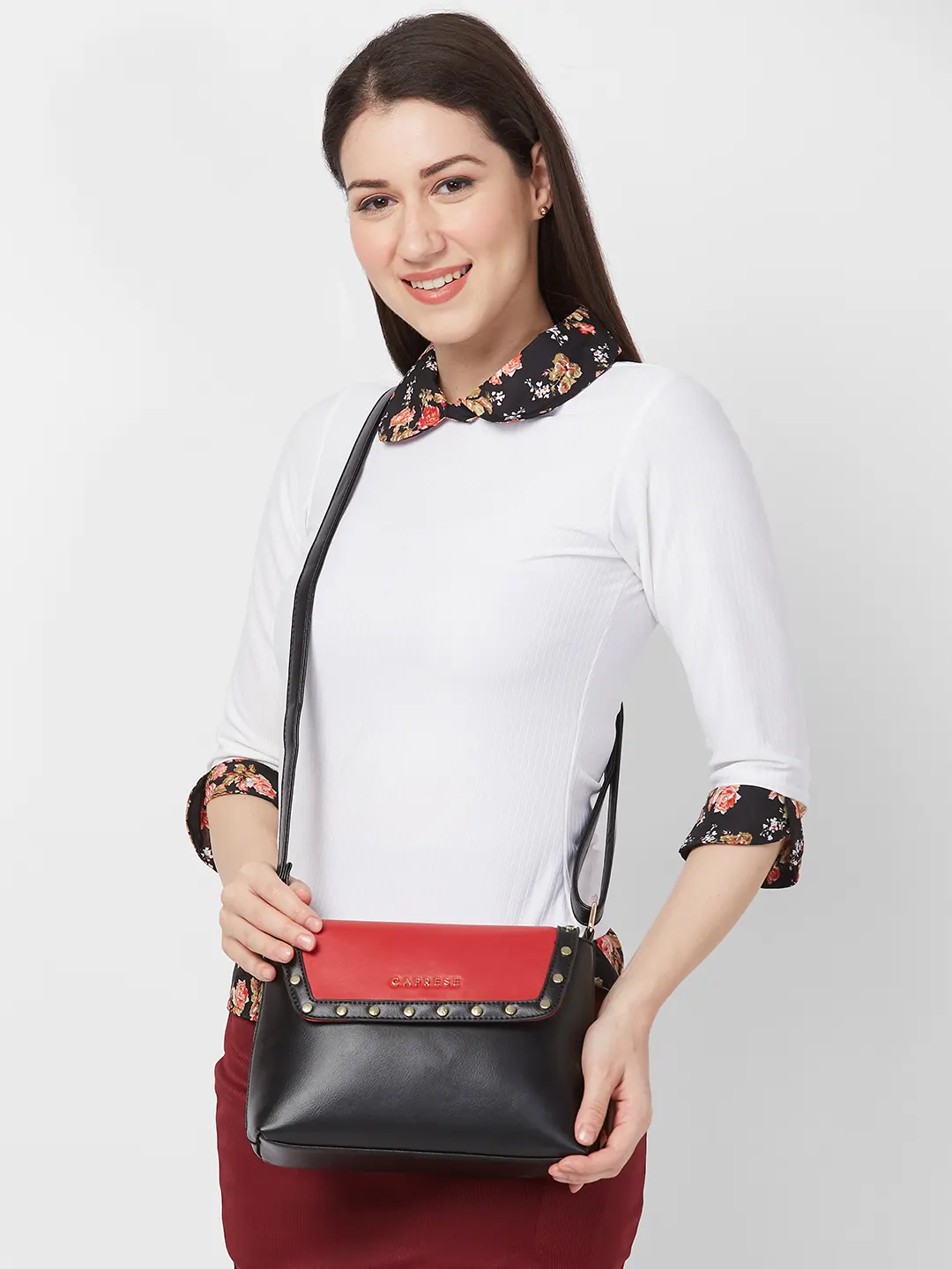 Caprese Shelby Medium Red Sling Bag - Image 10
