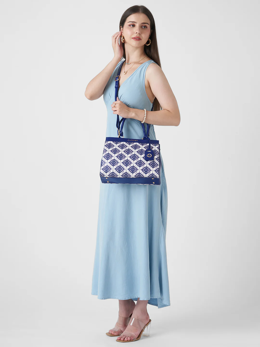 Caprese Shibori Large Blue Tote Bag - Image 9