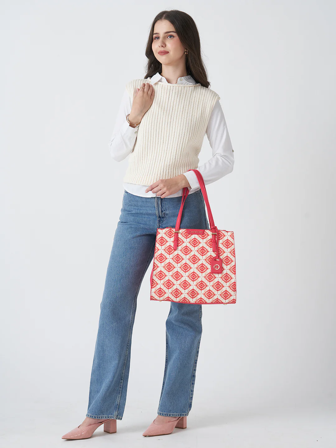 Caprese Shibori Large Pink Tote Bag - Image 9
