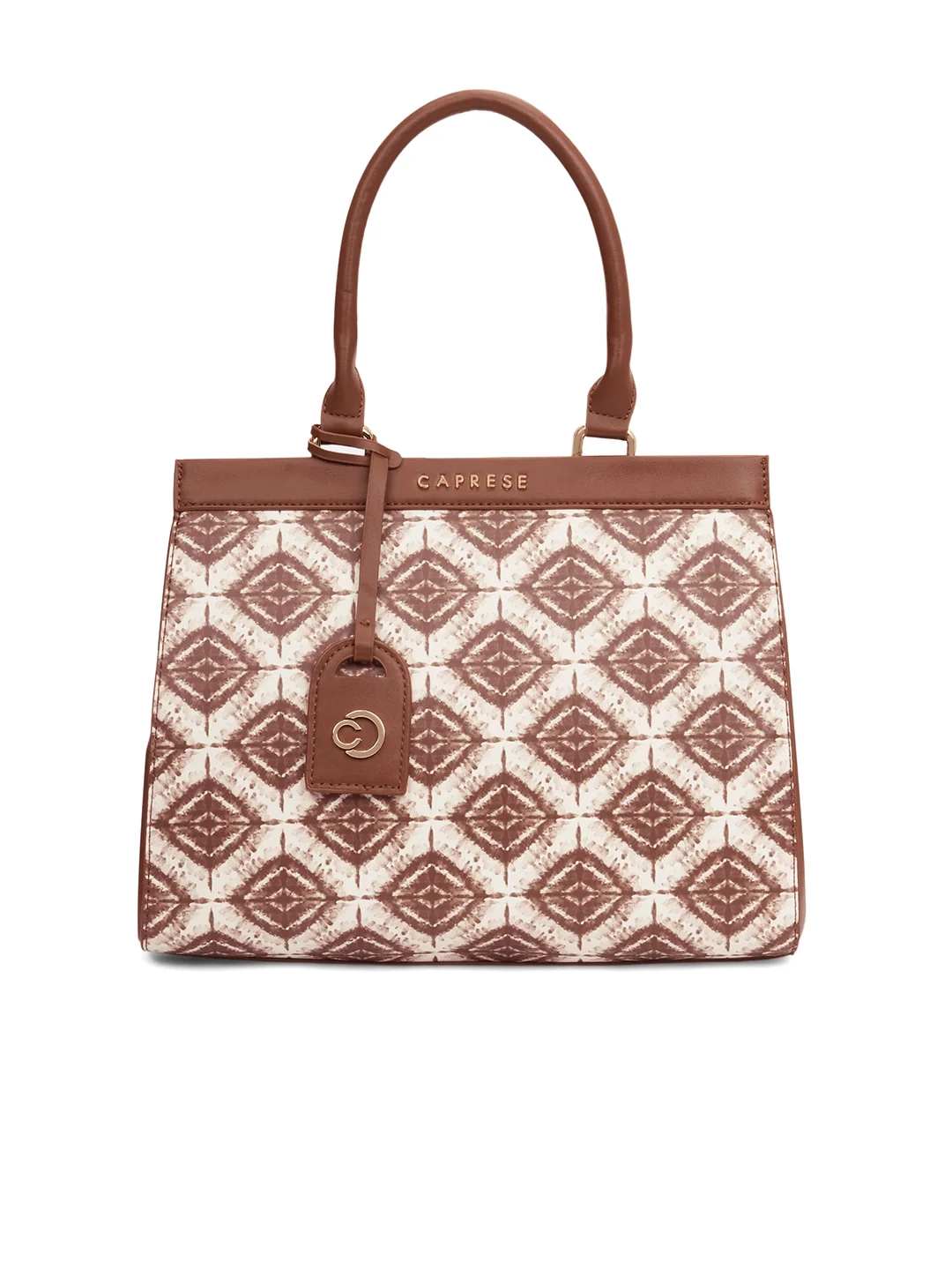 Caprese Shibori Medium Brown Satchel Bag - Image 2