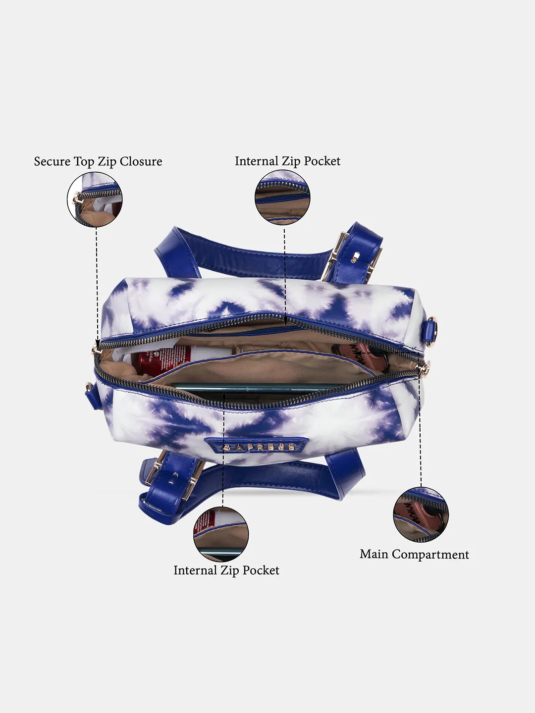 Caprese Shibori Small Blue Duffel Bag - Image 7