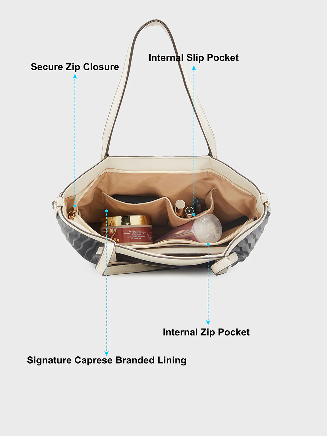 Caprese Shyla Large Black Satchel Bag - Image 8
