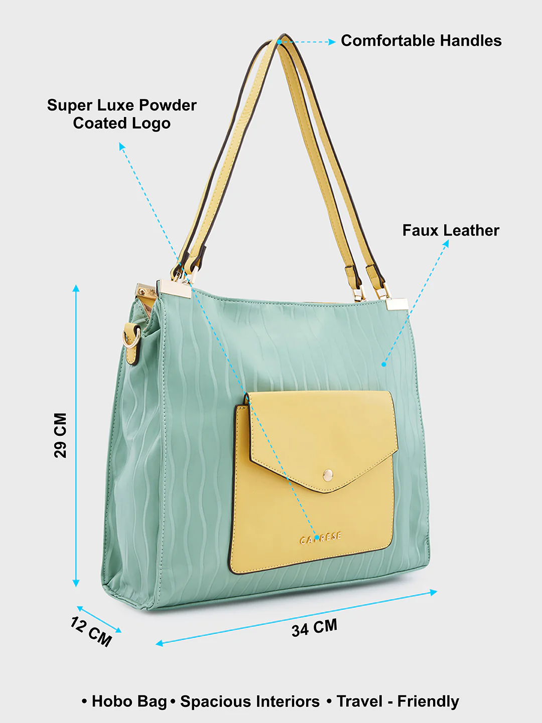 Caprese Shyla Large Mint Hobo Bag - Image 6