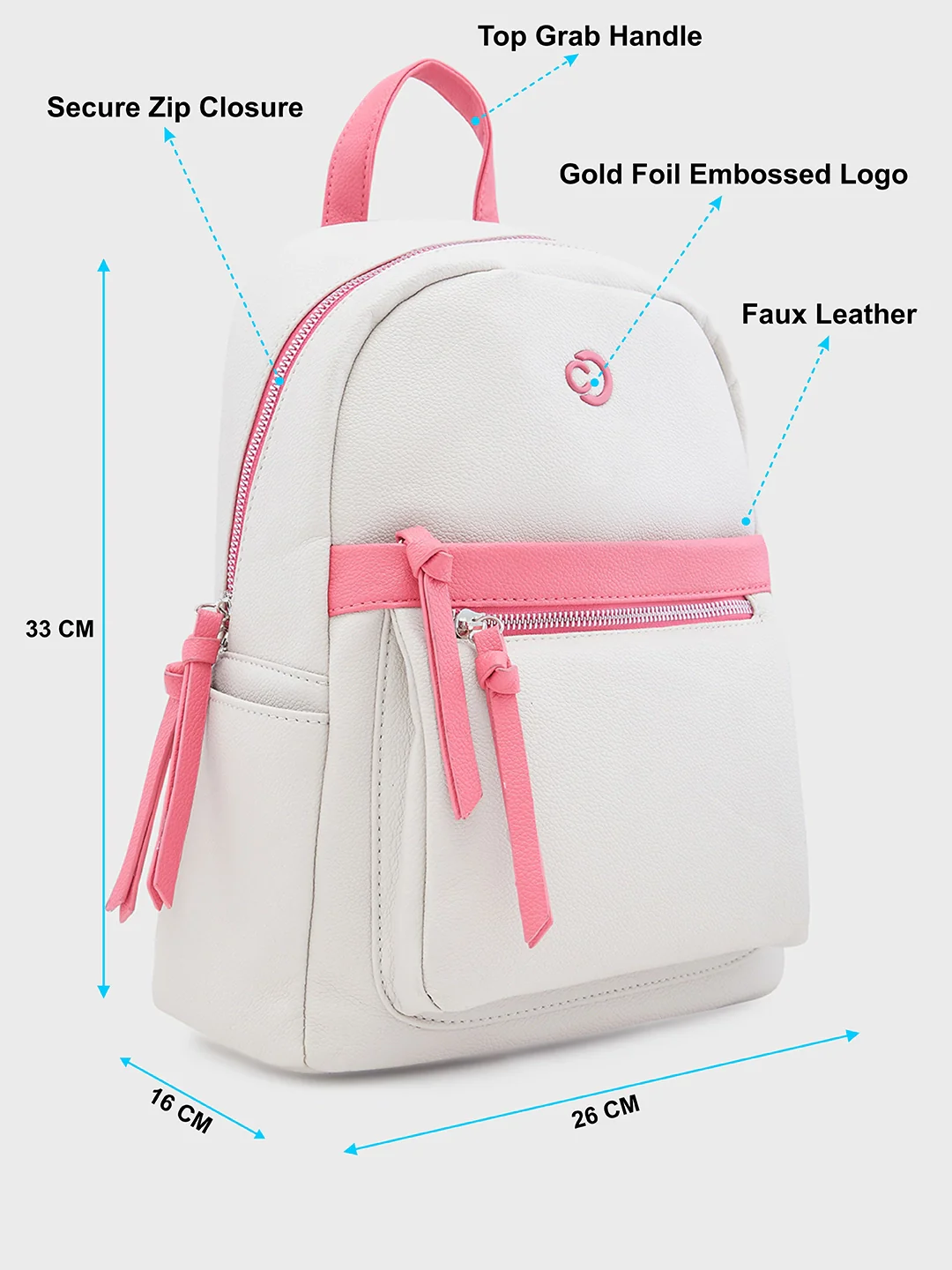 Caprese Sia Medium Beige Fashion Backpack - Image 8