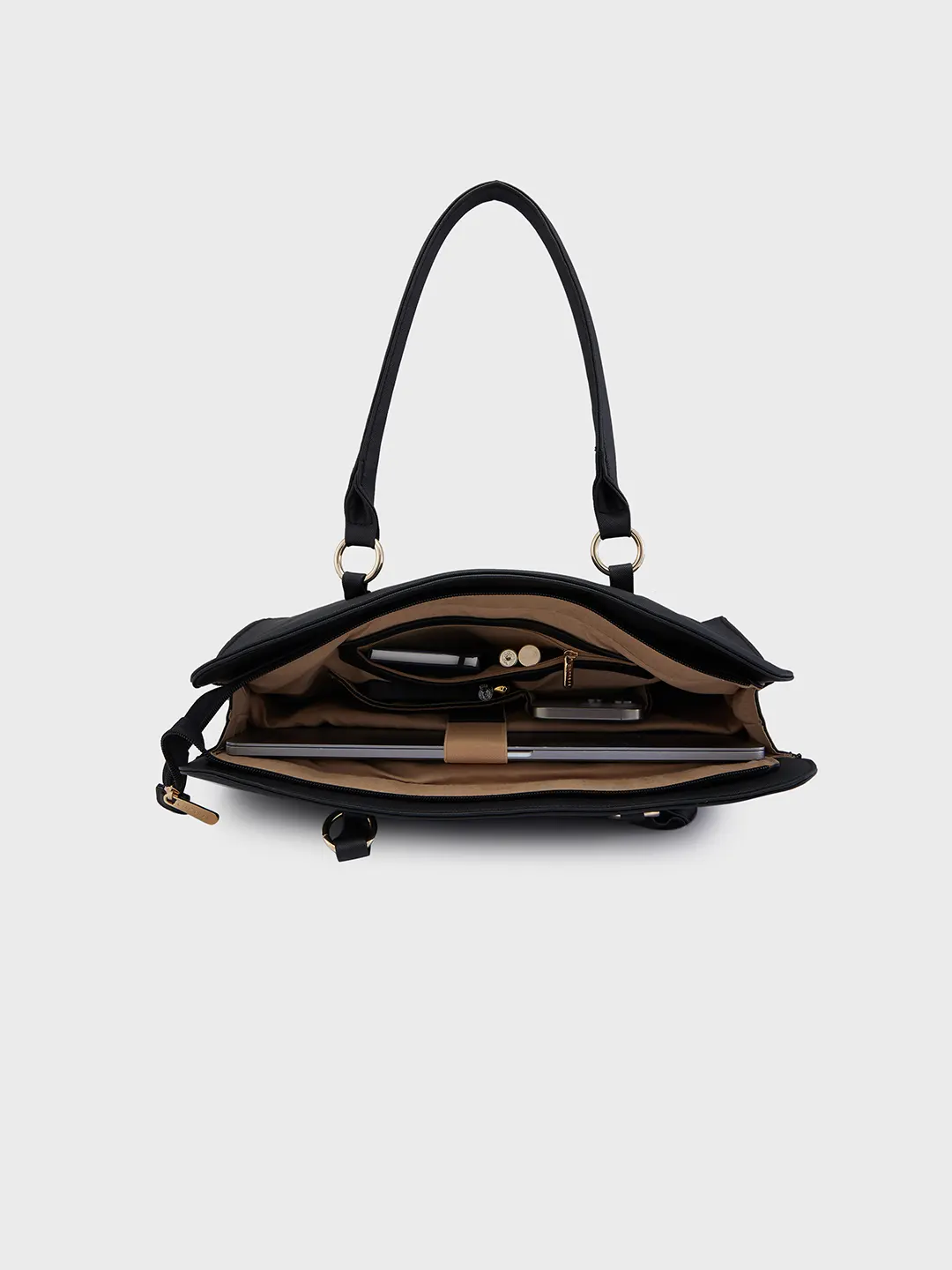 Caprese Sienna Large Black Laptop Bag - Image 8