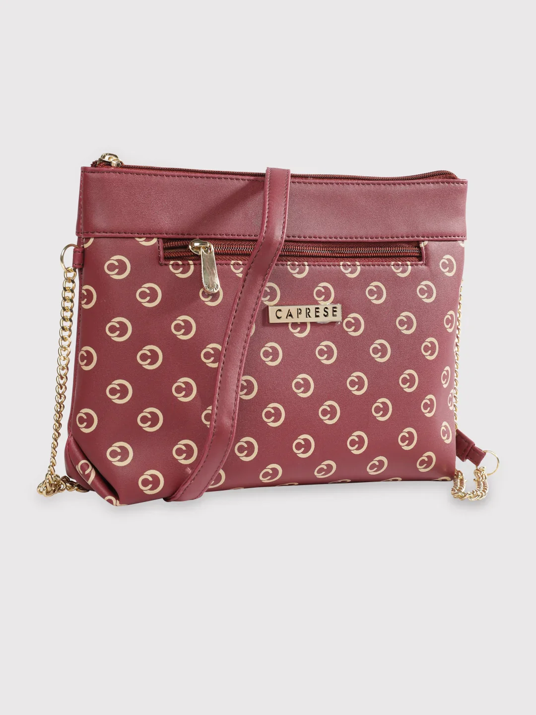Caprese Siesta Small Maroon Sling Bag - Image 6