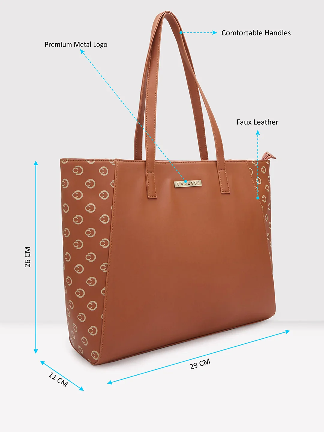 Caprese Siesta Medium Tan Tote Bag - Image 7