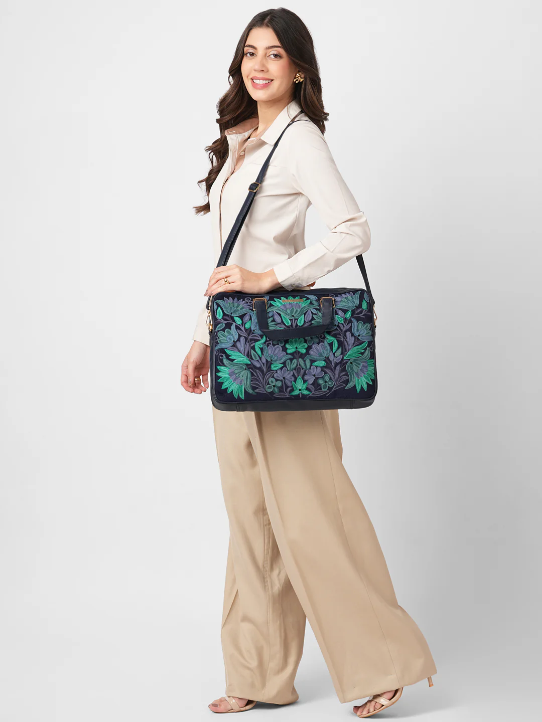 Caprese Siji Tresna Large Blue Laptop Bag - Image 9