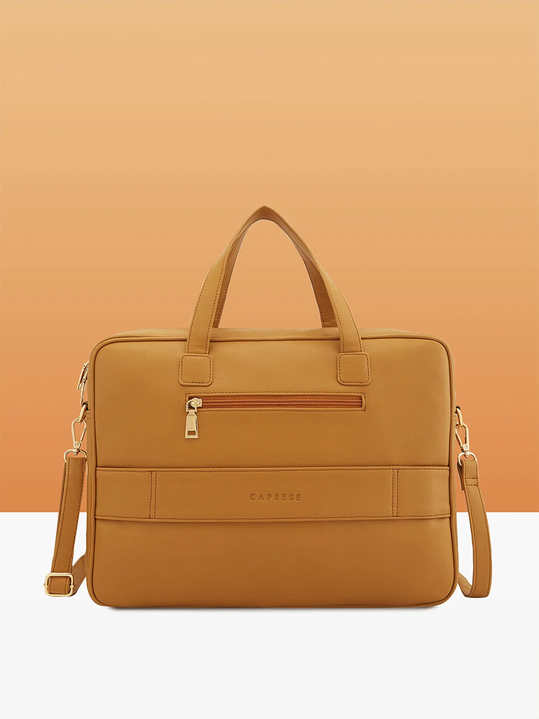 Caprese Siji Tresna Large Brown Laptop Bag - Image 4