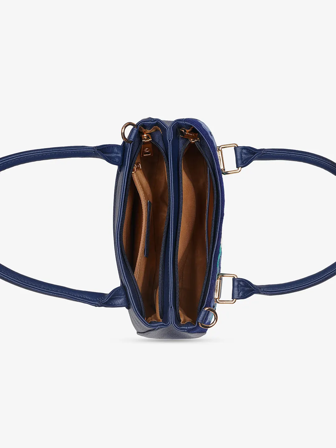 Caprese Siji Tresna Medium Blue Satchel Bag - Image 6