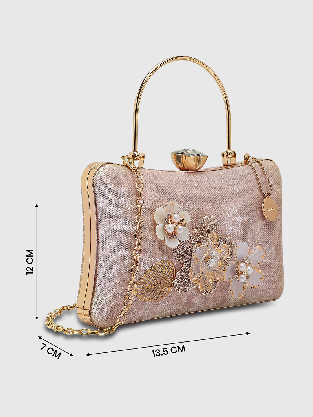 Caprese Silvia Medium Cream Printed Clutch Bag - Image 6