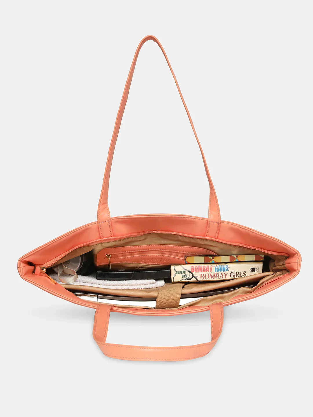 Caprese Snow Printed Large Coral Laptop Tote - Image 11