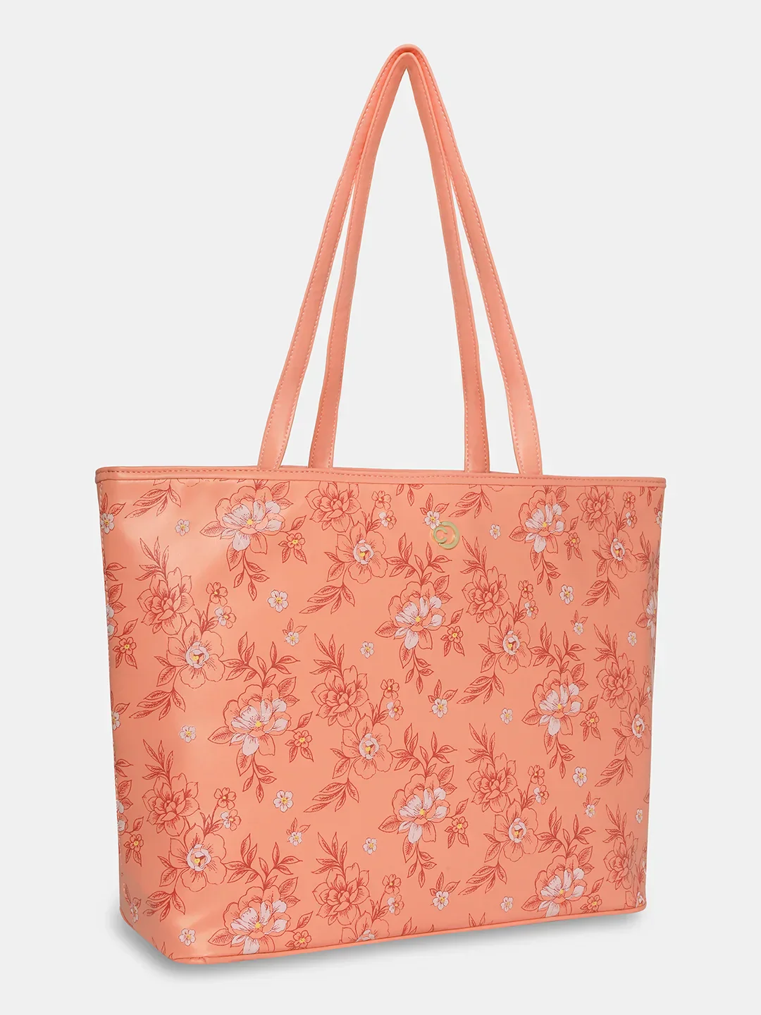 Caprese Snow Printed Large Coral Laptop Tote - Image 4