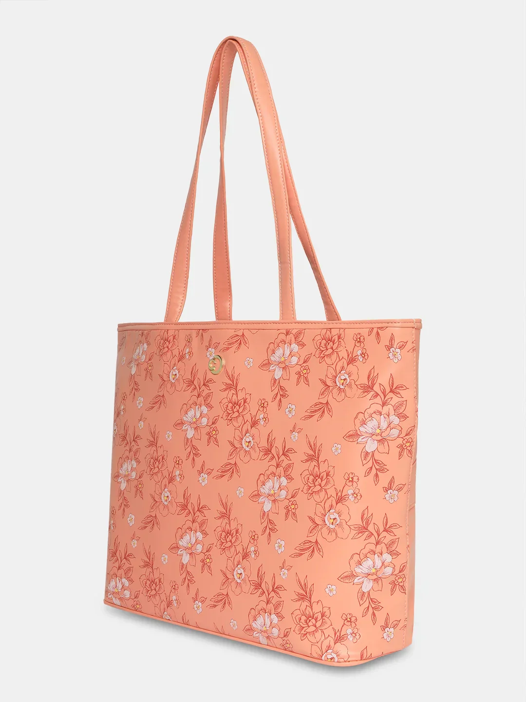 Caprese Snow Printed Large Coral Laptop Tote - Image 6