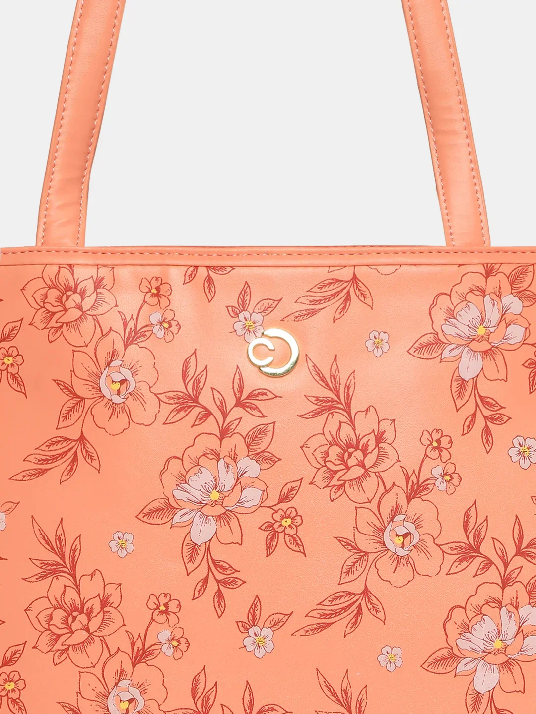 Caprese Snow Printed Large Coral Laptop Tote - Image 8