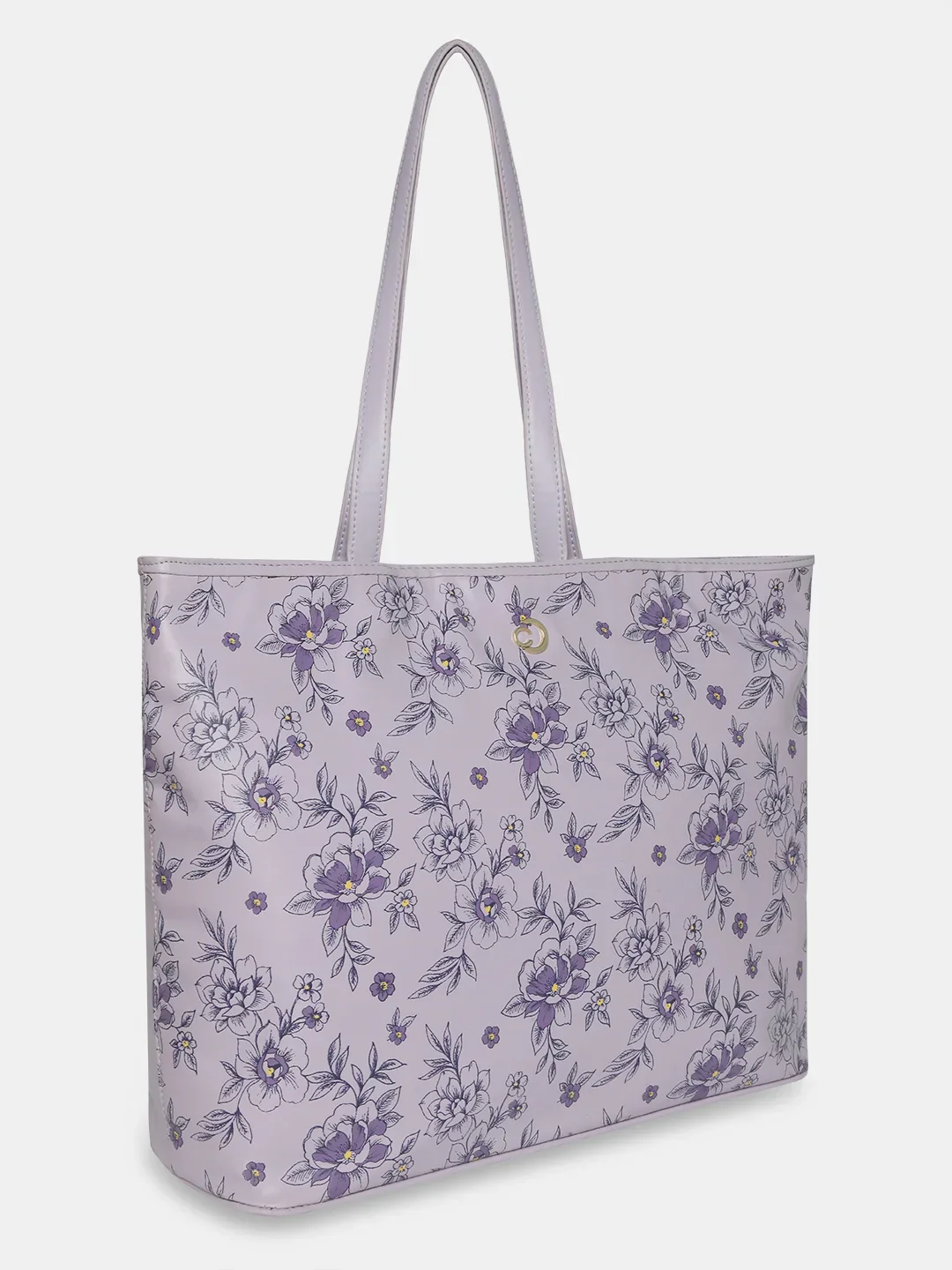 Caprese Snow Printed Large Lavender Laptop Tote - Image 5