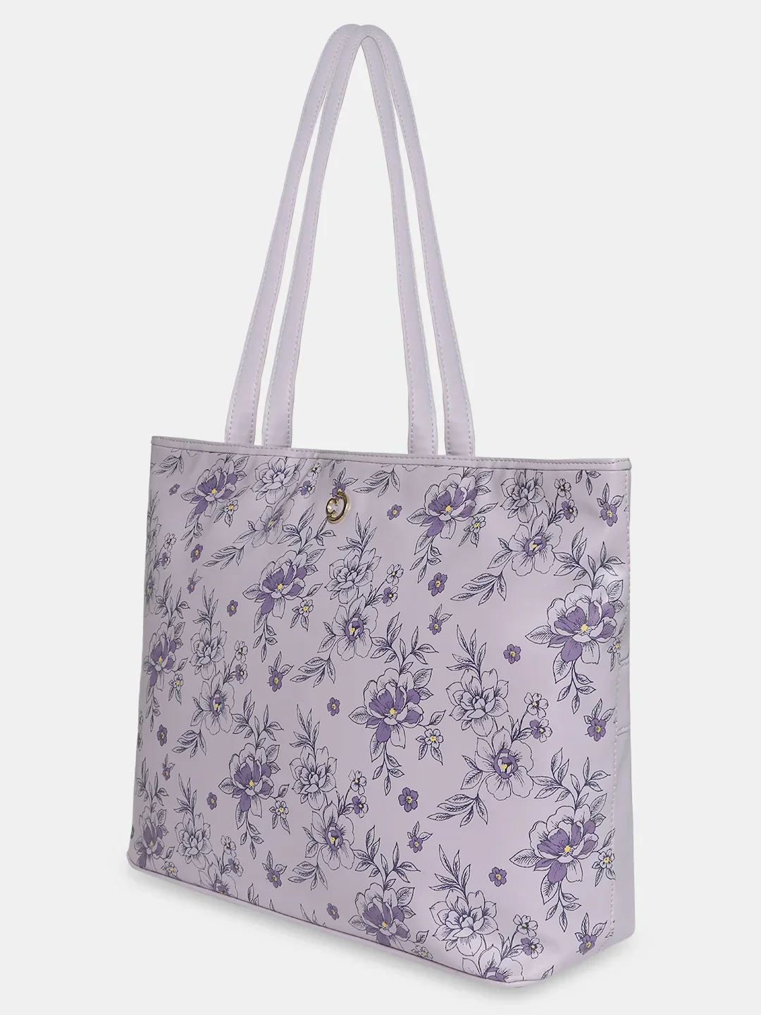 Caprese Snow Printed Large Lavender Laptop Tote - Image 7