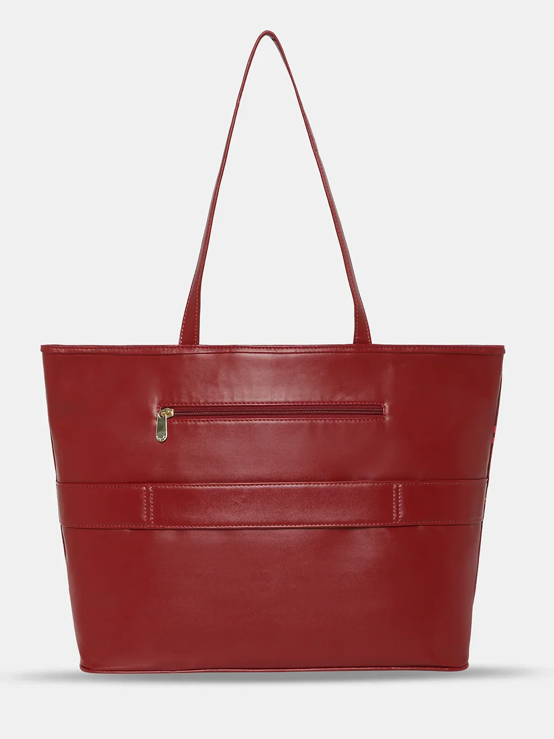 Caprese Snow Printed Large Maroon Laptop Tote - Image 7