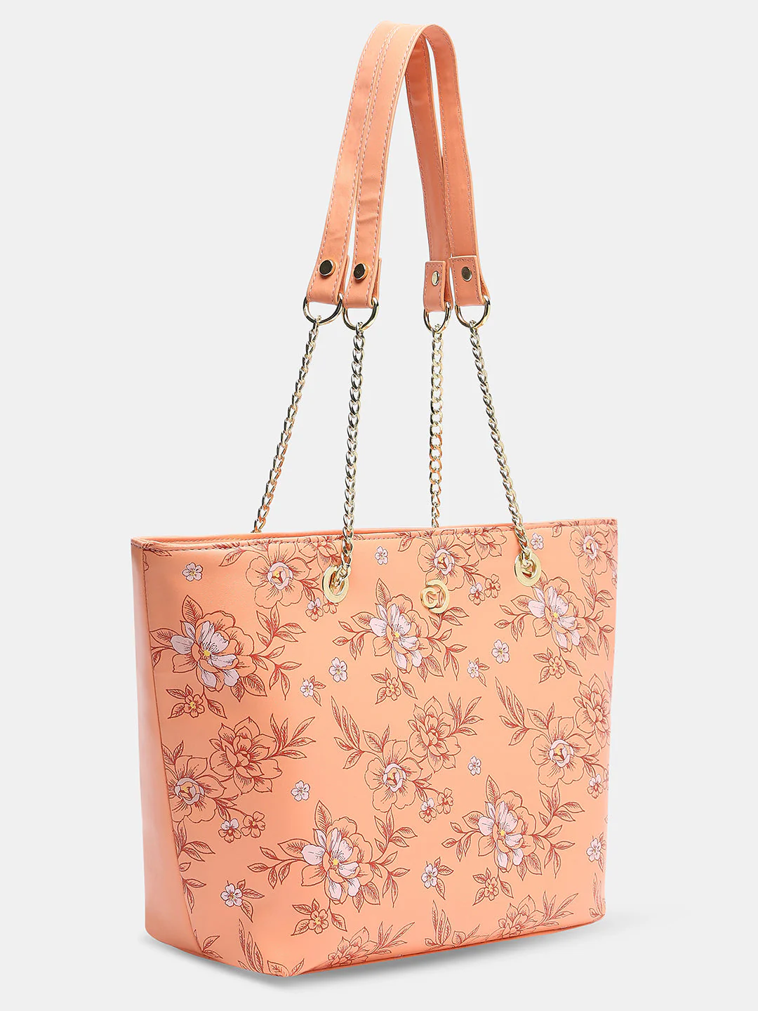 Caprese Snow Printed Large Coral Satchel Bag - Image 4