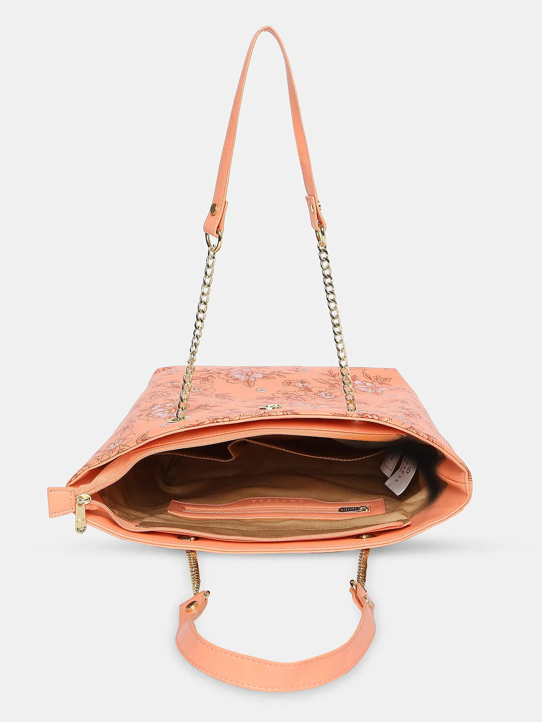 Caprese Snow Printed Large Coral Satchel Bag - Image 9