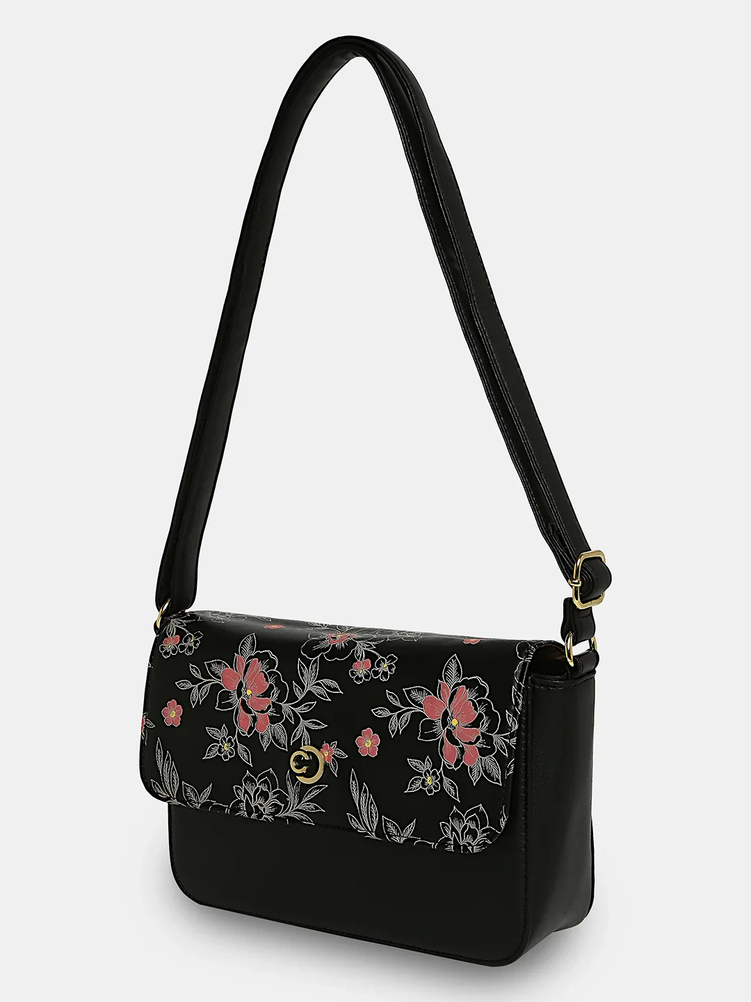 Caprese Snow Printed Small Black Sling Bag - Image 6