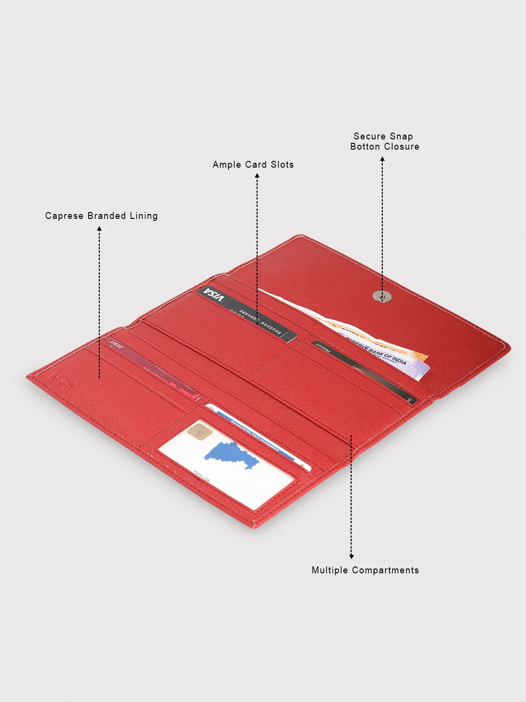 Caprese Sophia Medium Red Wallet - Image 4