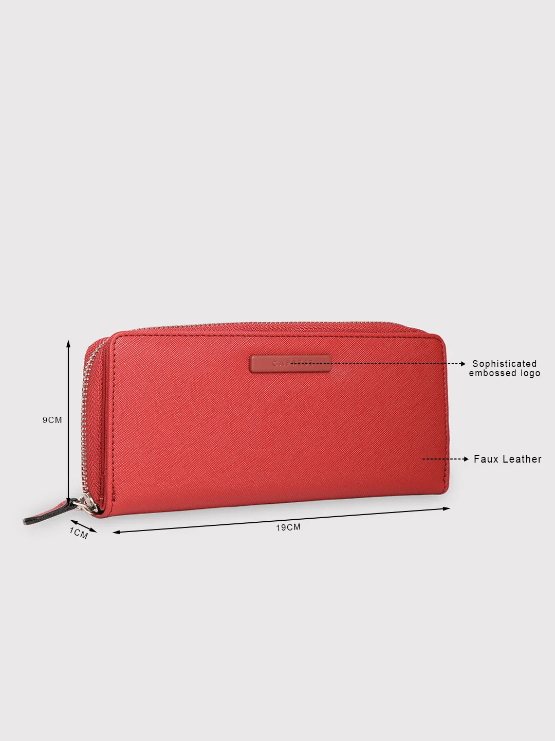 Caprese Sophia Large Red Zip Around Wallet - Image 7